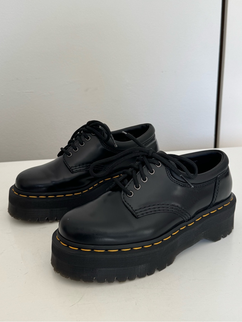 Dr. Martens 8053 Quad Platform Black Leather Shoes – Women’s Size 6 - Picture 5 of 16